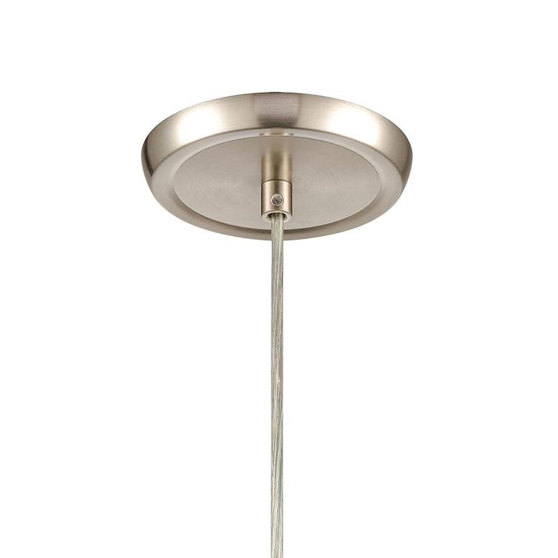 Atlas Lighting Evening Sky 5in 1-Light Mini Pendant | Seafoam Green and Blue Glass with Satin Nickel | Kitchen Island & Dining | Model CL11582-GN