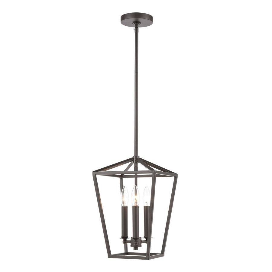 Atlas Lighting Fairfax 9'' Wide 3Lt Mini Pendant, Oil Rubbed Bronze