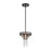 Atlas Lighting Fantania 8''W 2Lt Mini Pendant, Matte Black/Clear