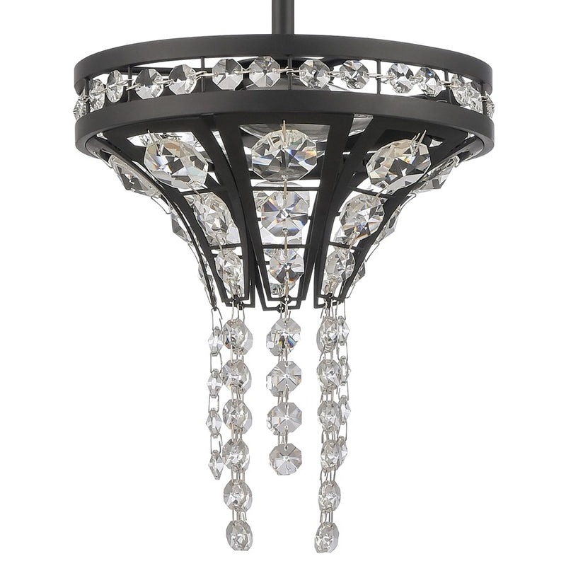 Atlas Lighting Fantania 8''W 2Lt Mini Pendant, Matte Black/Clear