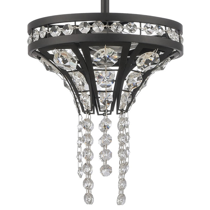 Atlas Lighting Fantania 8''W 2Lt Mini Pendant, Matte Black/Clear