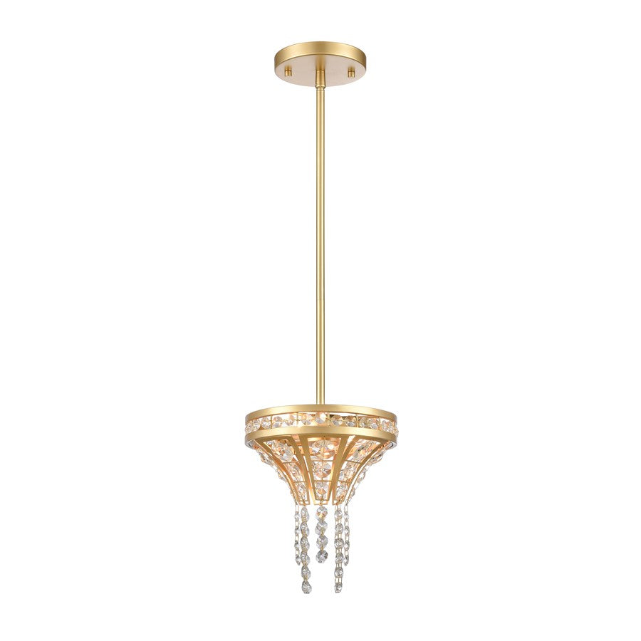 Atlas Lighting Fantania 8'' Wide 2Lt Mini Pendant, Gold/Clear