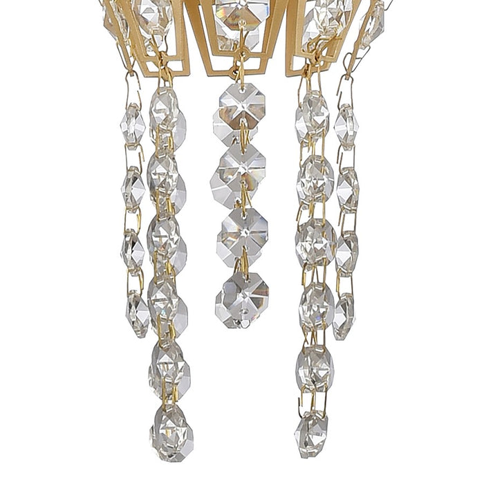 Atlas Lighting Fantania 8'' Wide 2Lt Mini Pendant, Gold/Clear