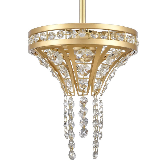 Atlas Lighting Fantania 8'' Wide 2Lt Mini Pendant, Gold/Clear