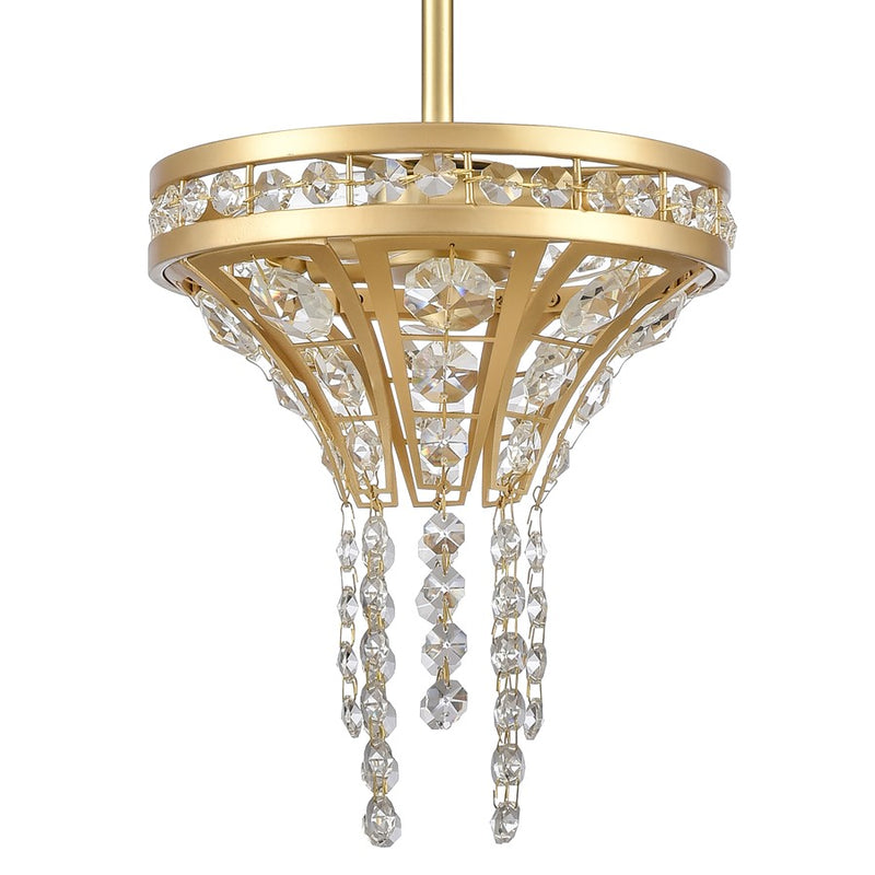 Atlas Lighting Fantania 8in 2-Light Mini Pendant | Traditional Gold and Clear Crystal | Kitchen Island & Dining Room | 8 x 8 x 9 in | Model CL11584-GD