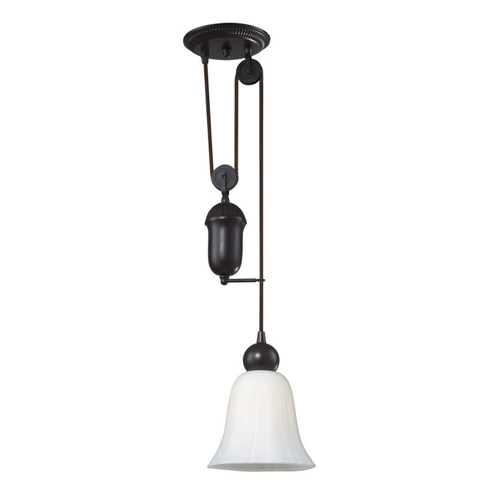 Atlas Lighting Farmhouse 7'' Wide 1Lt Mini Pendant, Bronze/White