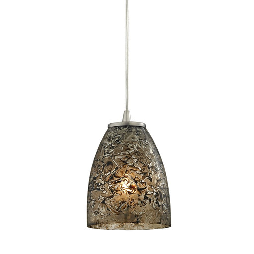 Atlas Lighting Fissure 5'' Wide 1Lt Pendant, Satin Nickel/Gray