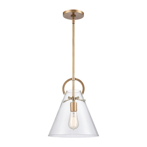 Atlas Lighting Gabby 11'' Wide 1Lt Mini Pendant, Brass/Clear