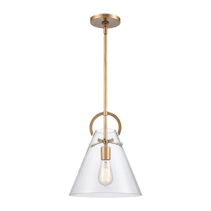 Atlas Lighting Gabby 11'' Wide 1Lt Mini Pendant, Brass/Clear