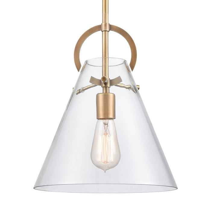 Atlas Lighting Gabby 11'' Wide 1Lt Mini Pendant, Brass/Clear