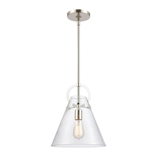 Atlas Lighting Gabby 11'' Wide 1Lt Mini Pendant, Nickel/Clear