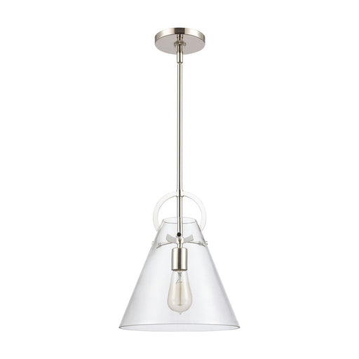 Atlas Lighting Gabby 11'' Wide 1Lt Mini Pendant, Nickel/Clear