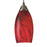 Atlas Lighting Galaxy 5'' Wide 1Lt Pendant, Satin Nickel/Red