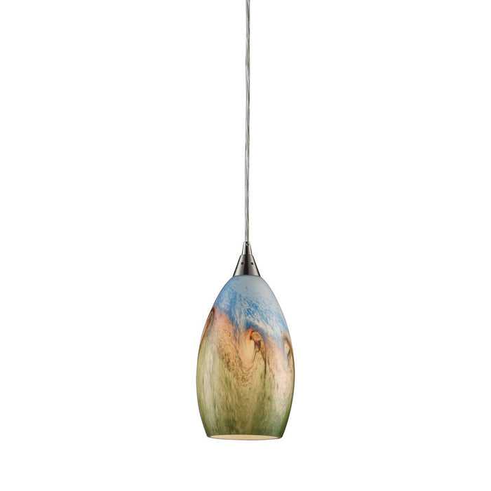 Atlas Lighting Geologic 6'' Wide 1Lt Pendant, Satin Nickel