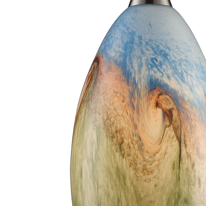 Atlas Lighting Geologic 6'' Wide 1Lt Pendant, Satin Nickel
