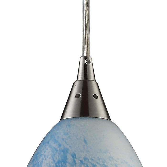 Atlas Lighting Geologic 6'' Wide 1Lt Pendant, Satin Nickel