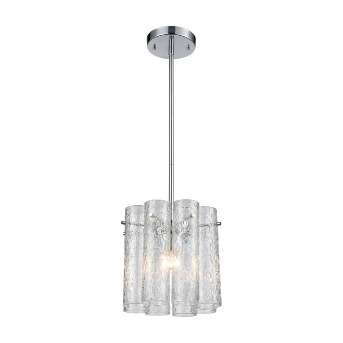 Atlas Lighting Symphony 10'' Wide 1Lt Mini Pendant, Chrome/Clear