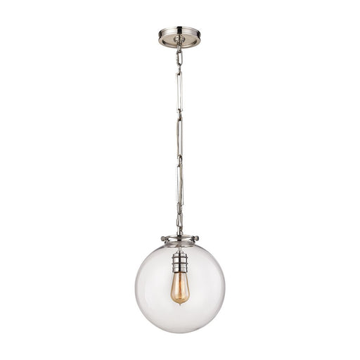 Atlas Lighting Gramercy 11'' Wide 1Lt Mini Pendant, Nickel/Clear