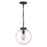 Atlas Lighting Gramercy 11'' Wide 1Lt Mini Pendant, Bronze/Clear