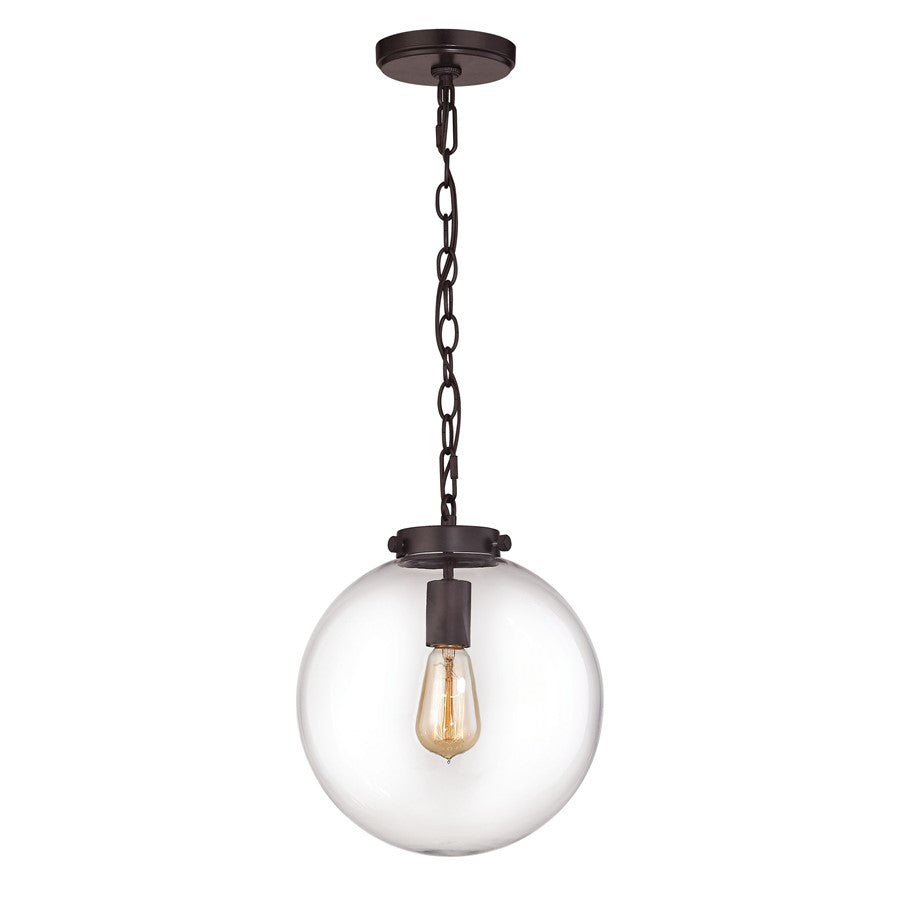 Atlas Lighting Gramercy 11'' Wide 1Lt Mini Pendant, Bronze/Clear