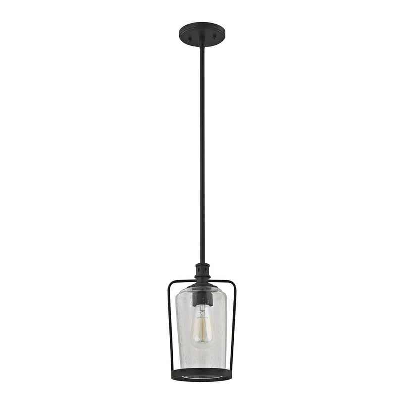 Atlas Lighting Hamel 7'' Wide 1Lt Mini Pendant, Bronze/Clear