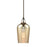 Atlas Lighting Hammered Glass 5'' Wide 1Lt Pendant, Bronze/Amber