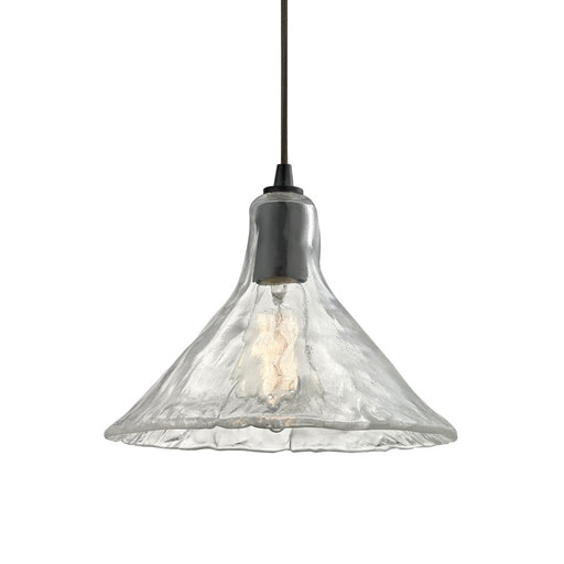Atlas Lighting Hand Formed 10'' Wide 1Lt Mini Pendant, Bronze/Clear