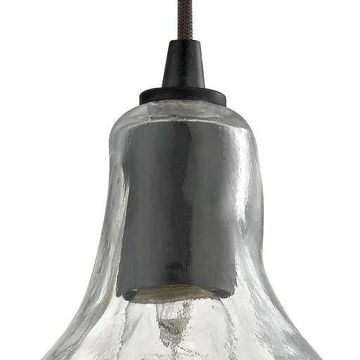 Atlas Lighting Hand Formed 10'' Wide 1Lt Mini Pendant, Bronze/Clear