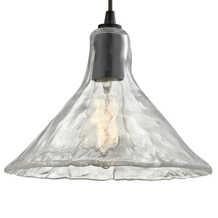 Atlas Lighting Hand Formed 10'' Wide 1Lt Mini Pendant, Bronze/Clear