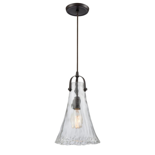 Atlas Lighting Hand Formed 8'' Wide 1Lt Mini Pendant, Bronze/Clear