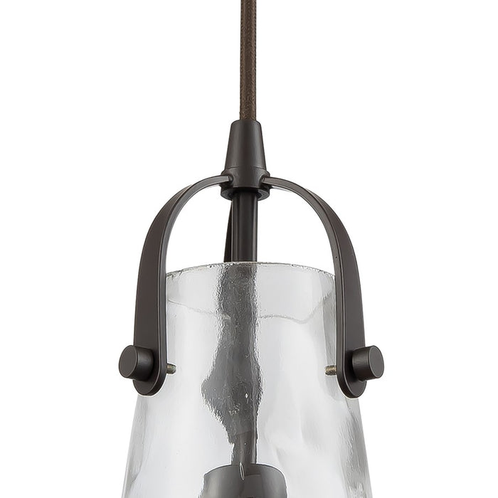 Atlas Lighting Hand Formed 8'' Wide 1Lt Mini Pendant, Bronze/Clear