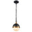 Atlas Lighting Harmelin 7''W 1Lt Mini Pendant, Matte Black/White