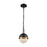 Atlas Lighting Harmelin 7''W 1Lt Mini Pendant, Matte Black/White