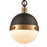 Atlas Lighting Harmelin 7''W 1Lt Mini Pendant, Matte Black/White