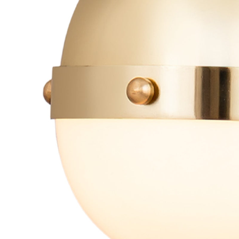 Atlas Lighting Harmelin 7''W 1Lt Mini Pendant, Satin Brass/White