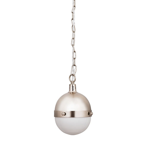 Atlas Lighting Harmelin 7''W 1Lt Mini Pendant, Satin Nickel/White