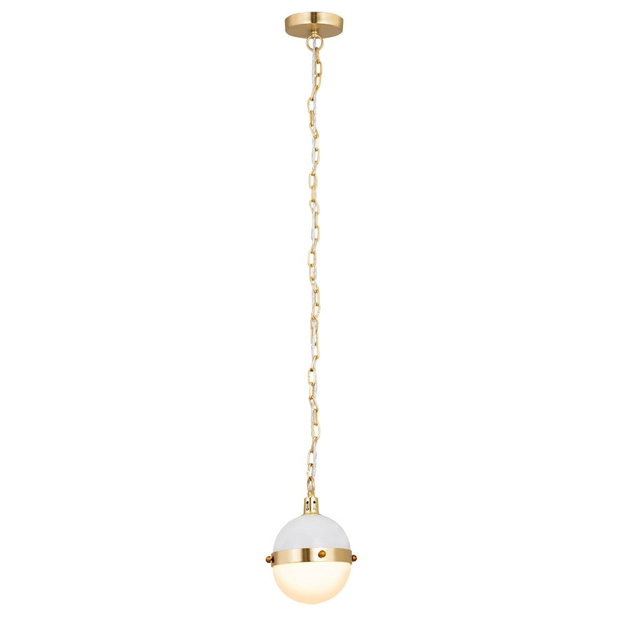 Atlas Lighting Harmelin 7'' Wide 1Lt Mini Pendant, White