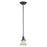 Atlas Lighting Harmony 7'' Wide 1Lt Mini Pendant, Aged Bronze/White