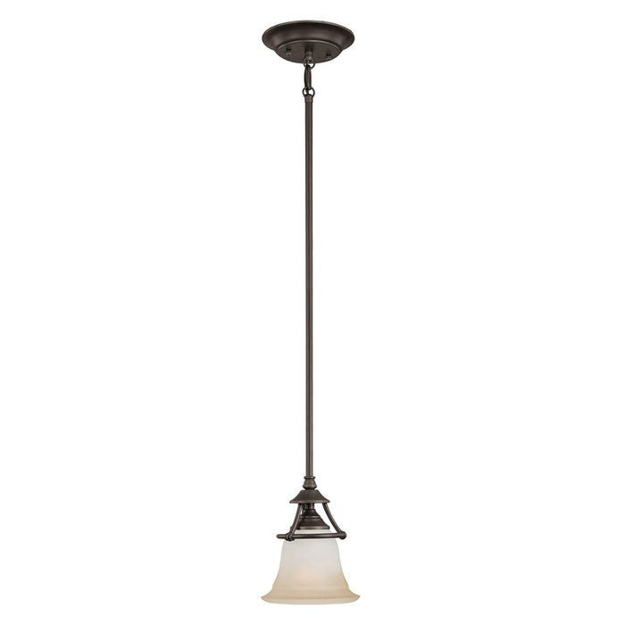 Atlas Lighting Harmony 7'' Wide 1Lt Mini Pendant, Aged Bronze/White