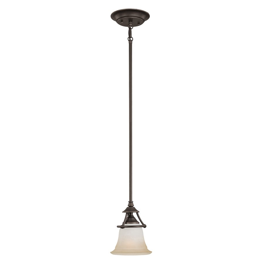 Atlas Lighting Harmony 7'' Wide 1Lt Mini Pendant, Aged Bronze/White