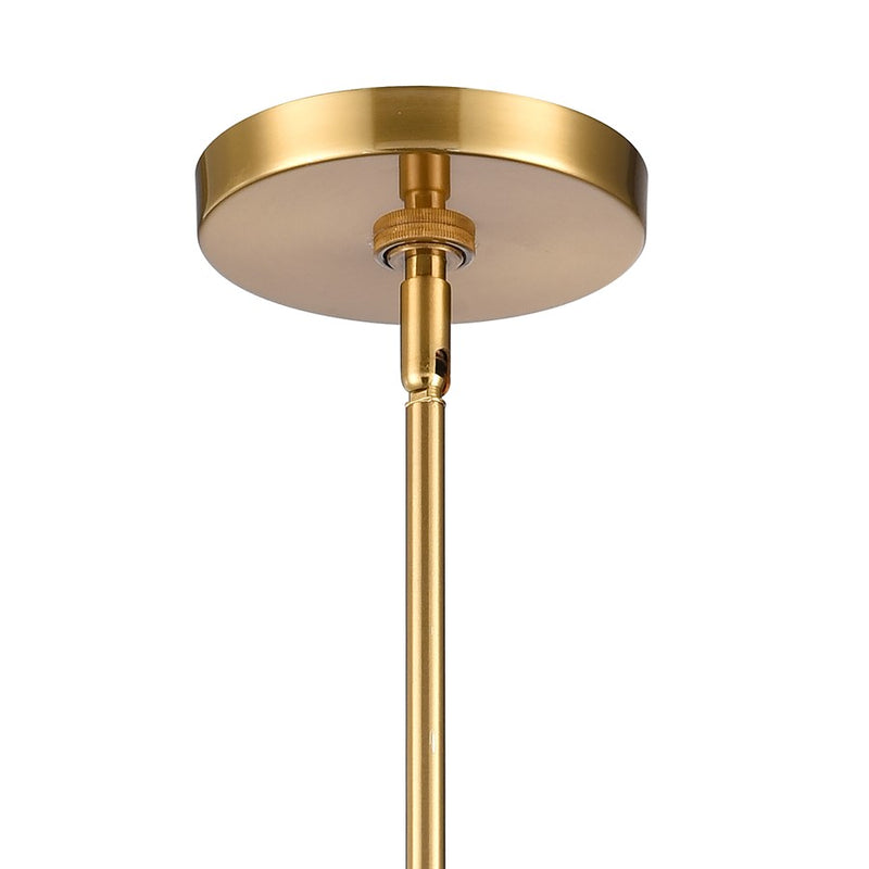 Atlas Lighting Ice Blocks 6'' Wide 1Lt Mini Pendant, Brass/White