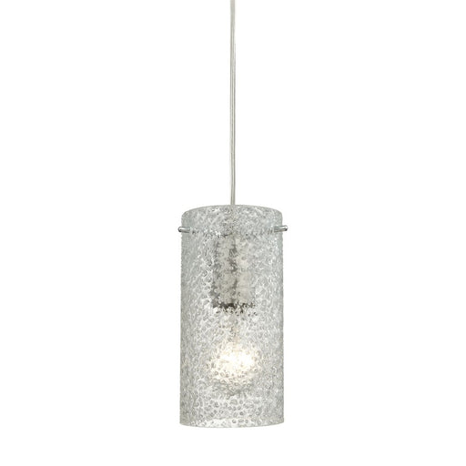 Atlas Lighting Ice Fragments 5''W 1Lt Pendant, Nickel/Clear Glass
