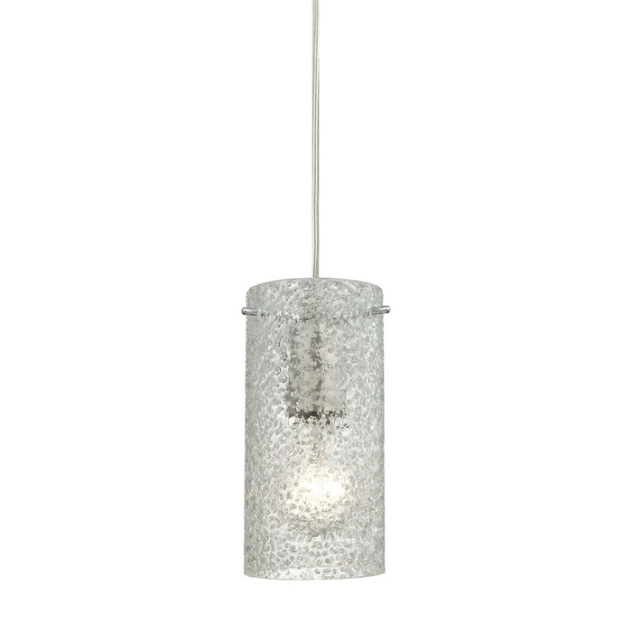 Atlas Lighting Ice Fragments 5''W 1Lt Pendant, Nickel/Clear Glass