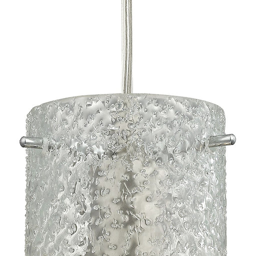 Atlas Lighting Ice Fragments 5''W 1Lt Pendant, Nickel/Clear Glass