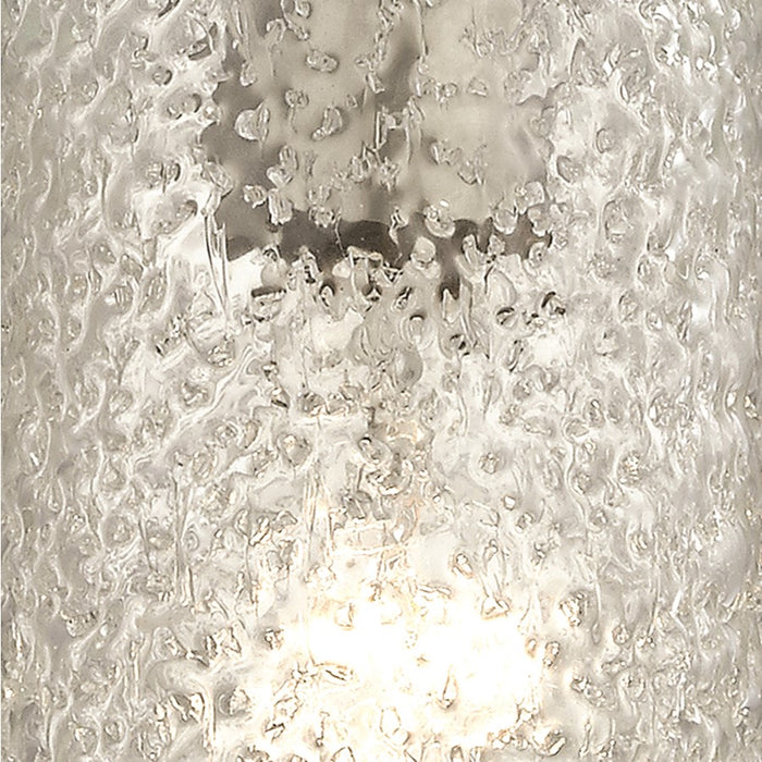 Atlas Lighting Ice Fragments 5''W 1Lt Pendant, Nickel/Clear Glass
