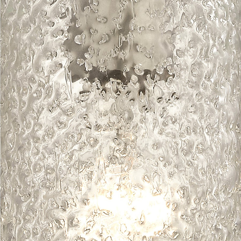 Atlas Lighting Ice Fragments 5in 1-Light Mini Pendant | Transitional Satin Nickel and Clear Glass | Kitchen Island & Dining Room | Model CL11611-CL