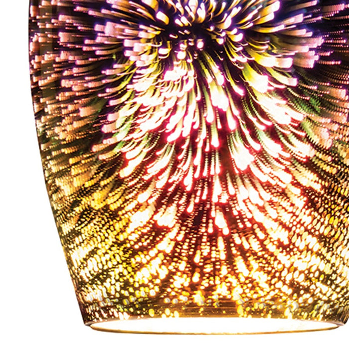Atlas Lighting Illusions 5''W 1Lt Pendant, Nickel/Multi Fireworks