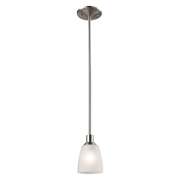 Atlas Lighting Jackson 4'' Wide 1Lt Mini Pendant, Nickel/White