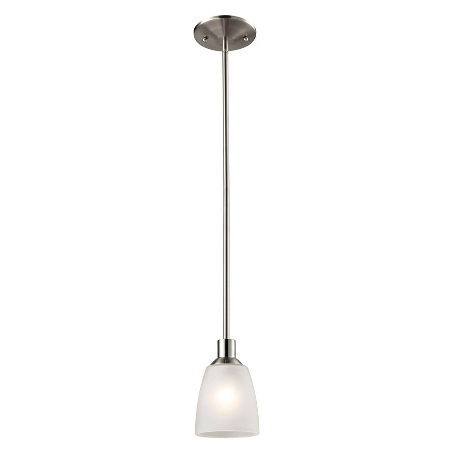 Atlas Lighting Jackson 4'' Wide 1Lt Mini Pendant, Nickel/White