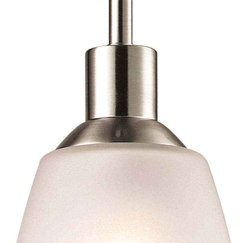 Atlas Lighting Jackson 4in 1-Light Mini Pendant | Transitional Brushed Nickel and Frosted Glass | Kitchen Island & Dining Room | Model CL11614-NK